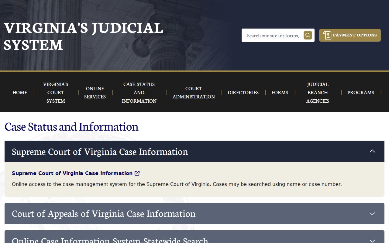 Lee County warrant search, Virginia case information links